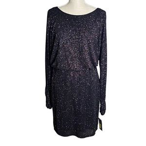 Jessica Howard Black Glitter Mini Dress